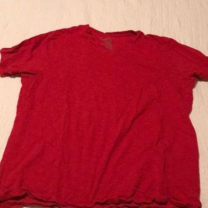 V Neck t shirt red